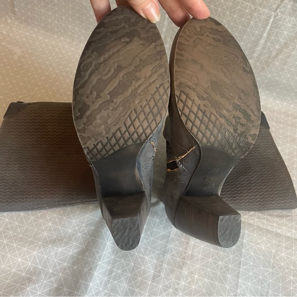 Virus Moda Leather/Textile Heeled Boots in Gray 39 - Picture 8 of 10